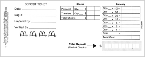 McDonald's Standard Deposit Ticket